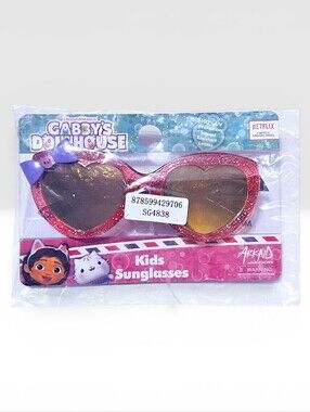 Gabby's Dollhouse Stylish Heart Shaped UV Protective Glitter Sunglasses NEW